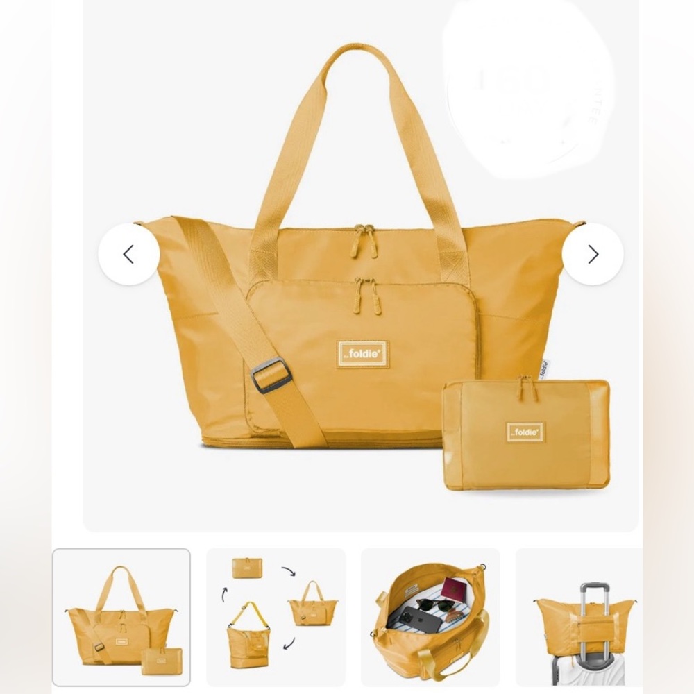 The Foldie Travel Bag. Yellow. New with tags.